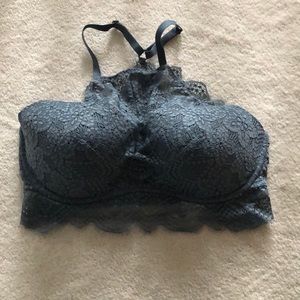 Pink by VS Grey Lace halter neck push-up bra